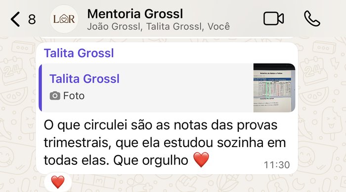 Depoimento real sobre progresso escolar do filho